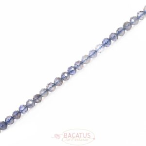 Ombre Iolite plain round faceted approx. 3mm, 1 strand