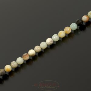 Amazonite beads faceted multicolored plain round , 1 strand