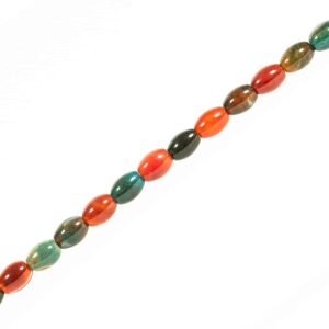 Agate olives shiny multicolored approx. 10x14mm, 1 strand
