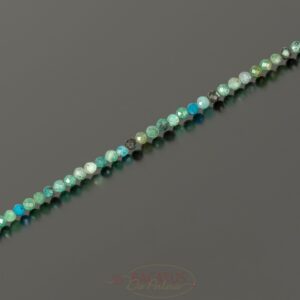 Azurite plain round faceted blue green approx. 3mm, 1 strand