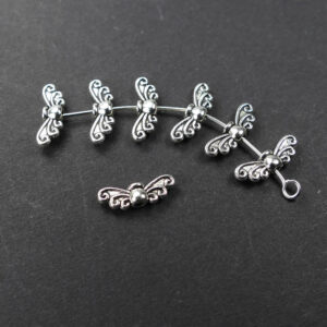 Perles métalliques ailes d’ange petit choix de couleurs 14×5 mm, 10 pièces