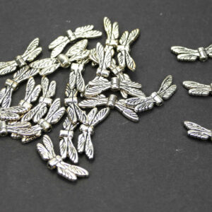Metallperle Libellenflügel 7 x 20 mm, 4 Stück