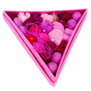 Ensemble de perles en feutre avec aiguille et fil rose