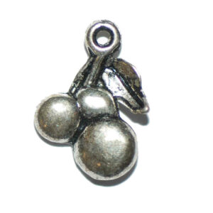 Metal pendants charm cherry 18×13 mm, 3 pieces