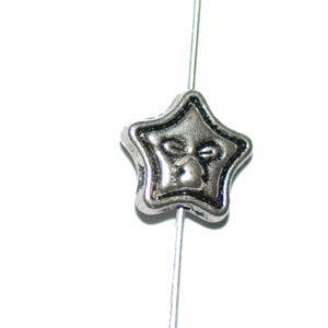 Perle métal face étoile 11 mm, 4 pièces