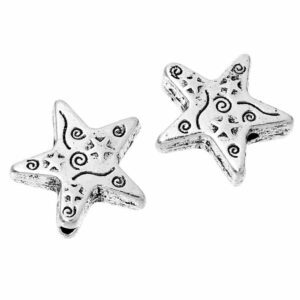 Perle en métal étoile motif celtique 14 mm, 4 pièces