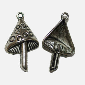 Metal pendants Charm Mushroom 30×18 mm, 4 pieces