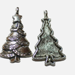 Pendentifs en métal sapin de Noël 30×18 mm, 3 pièces