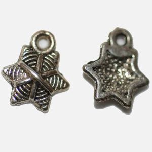 Metal pendants star 13×11 mm, 4 pieces