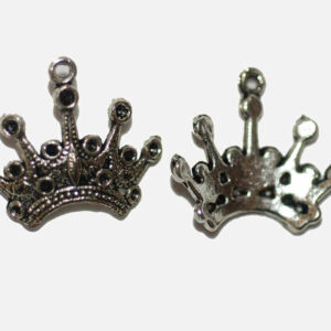 Metal pendants crown 24×20 mm, 2 pieces