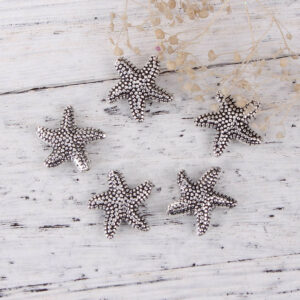 Perline di metallo stelle marine pois 14 mm, 3 pezzi