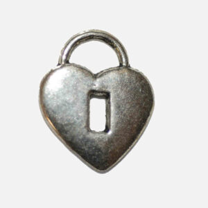 Ciondoli in metallo lucchetto a cuore 16×13 mm, 4 pezzi