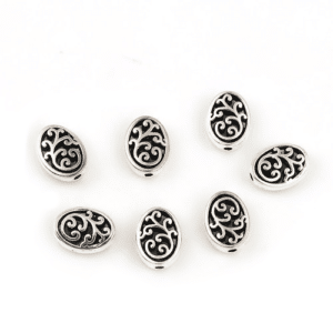 Metal bead tendril oval 12×10 mm, 5 pieces