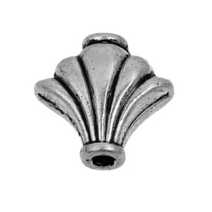 Palmette de perles en métal 10×9 mm, 5 pièces