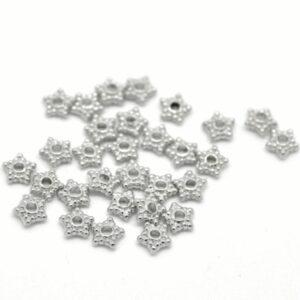 Metal bead spacer star points 6 mm, 20 pieces