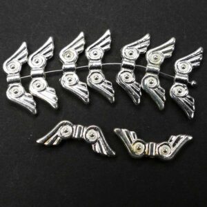Metal bead angel wings 20×8 mm, 4 pieces