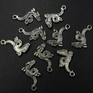Metal pendants dragon 30×15 mm, 2 pieces