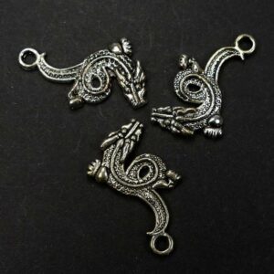 Pendentifs en métal dragon 30×15 mm, 2 pièces