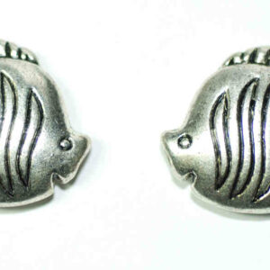 Perle métal poisson 18,5×18 mm, 2 pièces