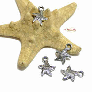 Metal pendants starfish 16×12 mm, 4 pieces