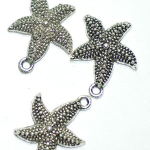 Metal pendants starfish 26×23 mm, 2 pieces