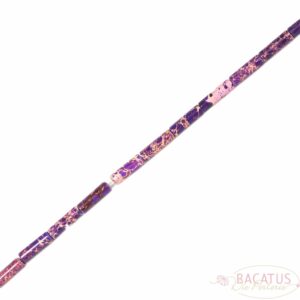 Tubes jaspe Impression violet brillant environ 4x13mm, 1 fil