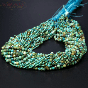Turquoise ball faceted approx. 2-4mm, 1 strand
