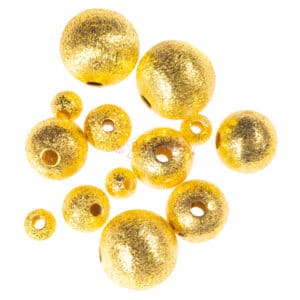 Metallperlen gebürstet gold 4-10mm