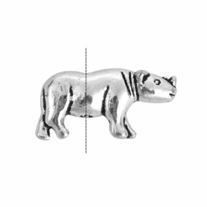 Perle métal rhinocéros 19×10 mm, 4 pièces