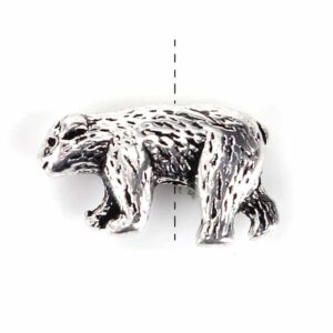 Perle en métal ours 15×10 mm, 4 pièces