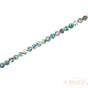 Abalone coins glossy multicolored approx. 8mm, 1 strand