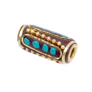 Tibetan pearl cylinder gold 18×9 mm