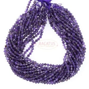 Amethyst bicone faceted approx. 6x6mm, 1 strand