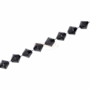 Tourmaline Bicone faceted black approx. 8x8mm, 1 strand