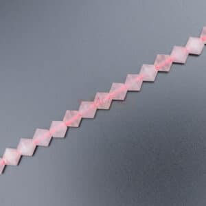 Rose quartz bicone faceted light pink approx. 6x6mm, 1 strand