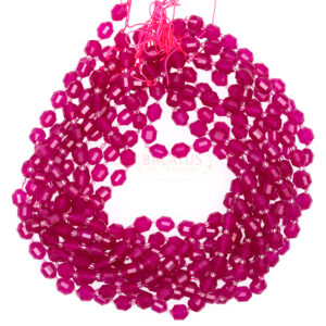 Agate fancy faceted fuchsia 9x10mm, 1 strand