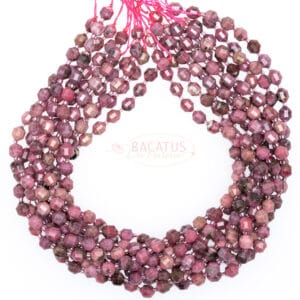 China Rhodonite Fancy faceted 7x8mm, 1 strand