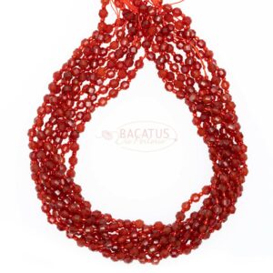 Agate fancy faceted red approx. 5x6mm, 1 strand