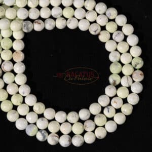 American turquoise ball glossy white-yellow approx. 4-8mm, 1 strand