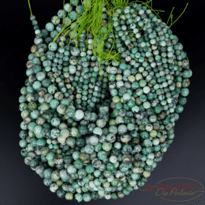 Boule turquoise, environ 6-10 mm, 1 fil