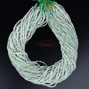 Jadeite plain round faceted light green approx. 2-3mm, 1 strand