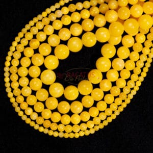 Jade Mashan Kugel glanz gelb ca. 4-14mm, 1 Strang