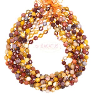 Mookait Fancy faceted size selection, 1 strand