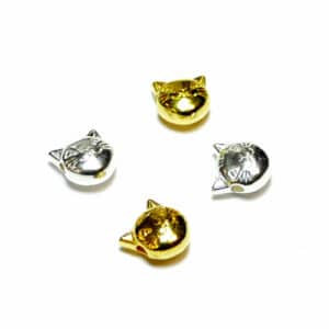 Metal bead cat color choice 8×5 mm, 5 pcs