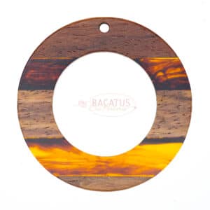 Bague pendentif bois & résine orange 39 x 2,5 mm 1 pièce