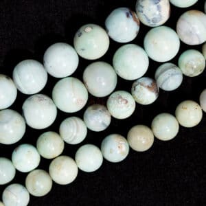 Agate plain round glossy green-turquoise approx. 8-10mm, 1 strand