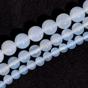 Blue agate plain round , approx. 6-10mm, 1 strand