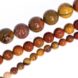 Red agate plain round , approx. 6-12mm, 1 strand
