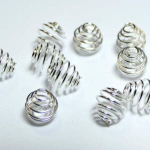 Metallperle kleine Spirale silber Größenauswahl, 10 Stück
