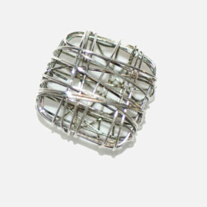 Metal bead square made of wire 20×20 mm, 2 pieces